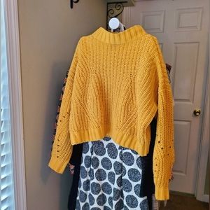 Hollister Yellow Knit Sweater